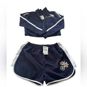 Guess Navy Athletic Set with Floral Detail size S